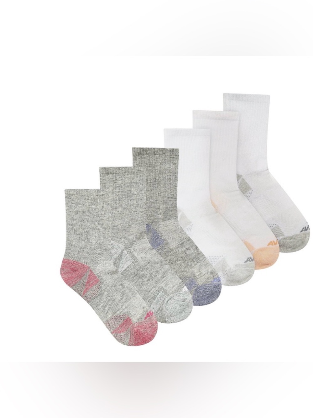 Avia Women's All Sport Cushion MidCrew Socks, 6-Pack